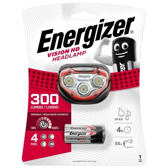 ENERGIZER FLASHLIGHT HEADLIGHT VISION HD HEADLAMP HEADLIGHT 3AAA 300 LUMENS