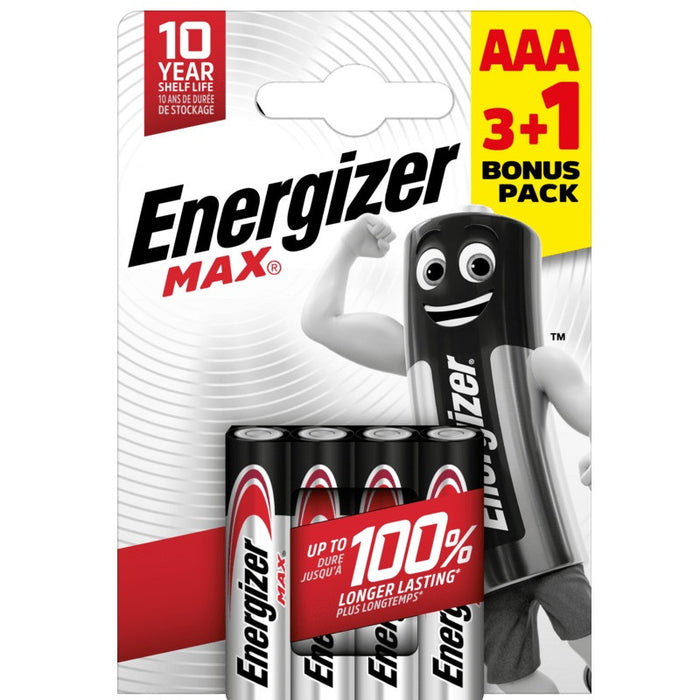 ALKALINE BATTERIES ENR MAX ALK AAA 3+1 CHP4 ENERGIZER