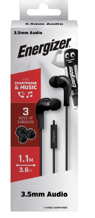 STEREO HEADPHONES ENERGIZER 3.5MM BLACK