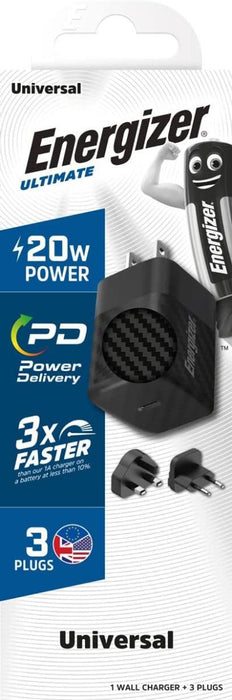 CHARGER ENERGIZER 20W/220V PD BLACK