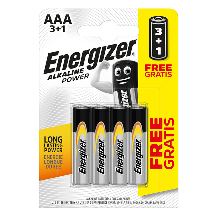 BATTERIES AAA 3+1 COUNT ENERGIZER ALKALINE POWER