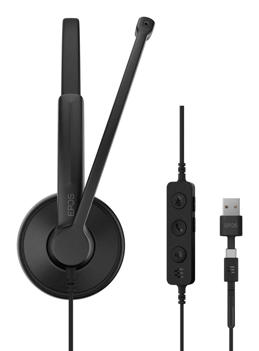EPOS 1001419 headset, wired, headband, office/call center, USB Type-C / USB Type-A, black