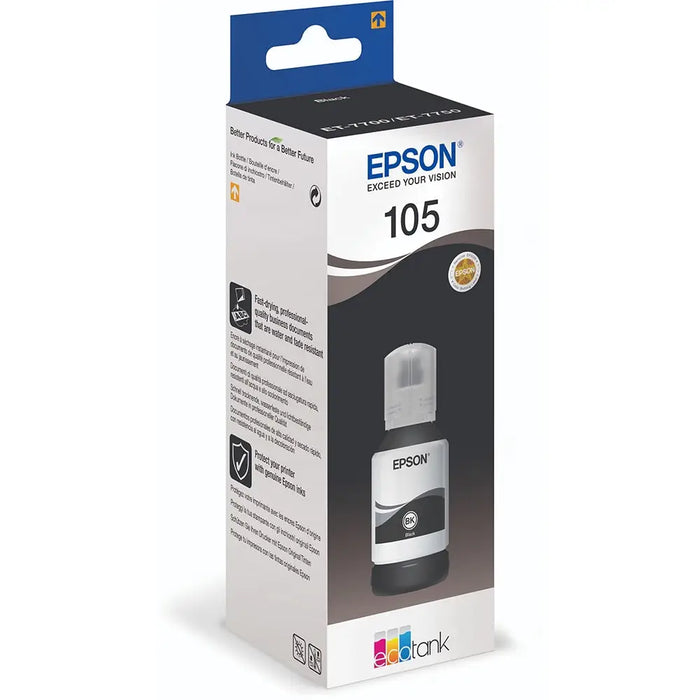 Epson 105 EcoTank Pigment Black ink bottle - Консумативи за мастилoструйни принтери<<<EPSON