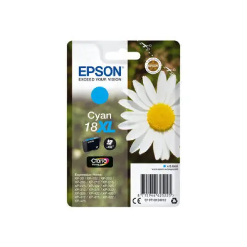 EPSON 1LB 18XL ink cartridge cyan high capacity 6.6ml 450 pages 1-pack blister without alarm - Мастила и Мастилени