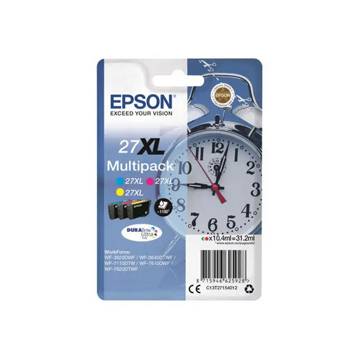 EPSON 1LB 27XL ink cartridge cyan magenta and yellow high capacity 3x10.4ml 3 x 1.100 pages combopack blister without