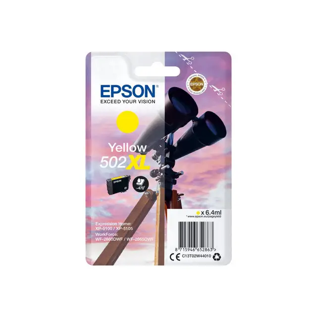 EPSON 1LB Singlepack Yellow 502XL Ink - Мастила и Мастилени глави<<<Консумативи - Мастила<<<Печат Сканиране и
