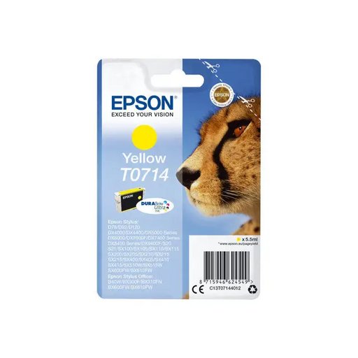 EPSON 1LB T0714 ink cartridge yellow standard capacity 5.5ml 1-pack blister without alarm - Мастила и Мастилени