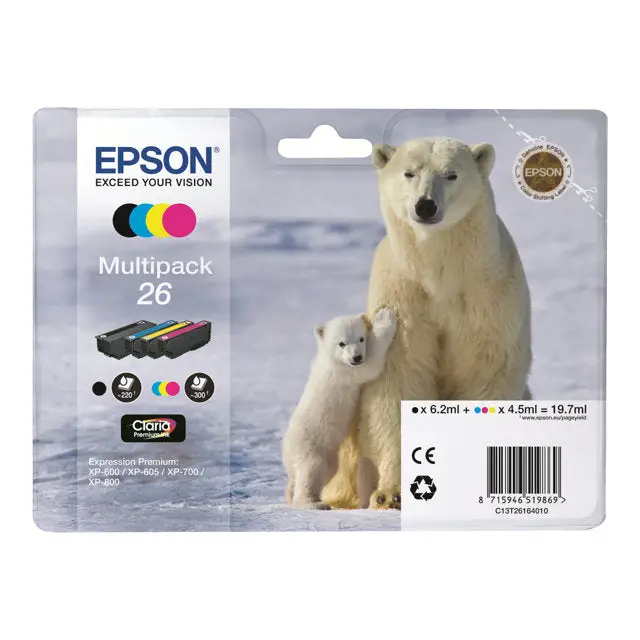 EPSON 3LB 26 ink cartridge black and tri-colour standard capacity 19.7ml 1-pack blister without alarm - Мастила и