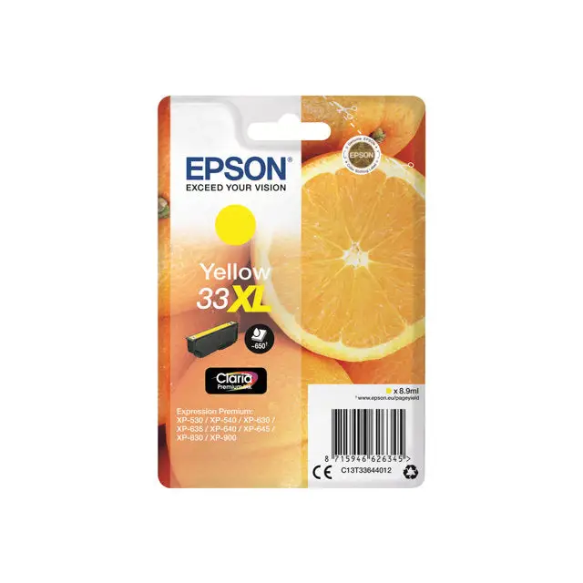 EPSON 3LB Singlepack Yellow 33XL Claria Premium Ink - Мастила и Мастилени глави<<<Консумативи - Мастила<<<Печат