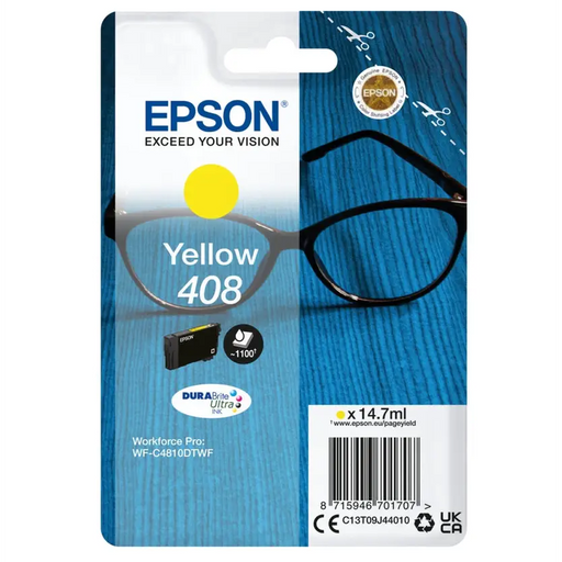 Epson 408 Spectacles DURABrite Ultra Single Yellow Ink - Консумативи за мастилoструйни принтери<<<EPSON