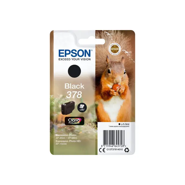 EPSON 5LB Singlepack Black 378 Eichhörnchen Clara Photo HD Ink - Мастила и Мастилени глави<<<Консумативи
