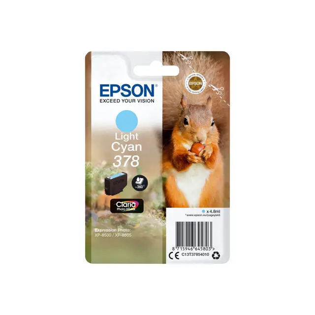 EPSON 5LB Singlepack Light Cyan 378 Eichhörnchen Clara Photo HD Ink - Мастила и Мастилени глави<<<Консумативи