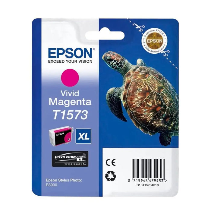 EPSON 5LB T1573 ink cartridge vivid magenta standard capacity 1-pack blister without alarm - Консумативи за