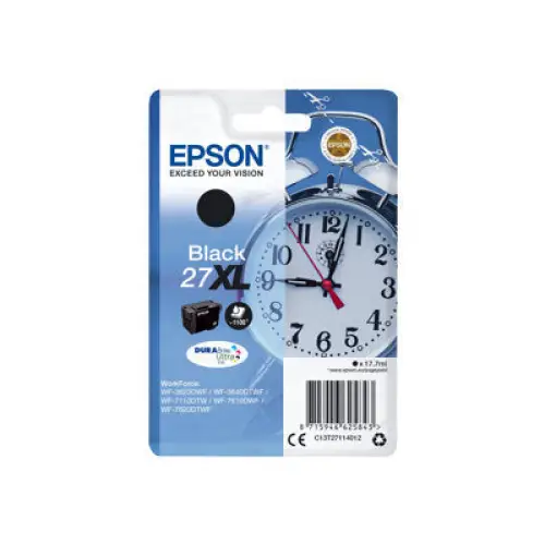EPSON 6LB 27XL ink cartridge black high capacity 17.7ml 1.100 pages 1-pack blister without alarm - DURABrite ultra ink
