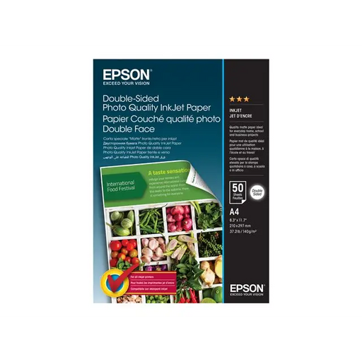 EPSON Double-Sided Photo Quality Inkjet Paper Matte A4 210 x 297 mm 140g/m2 50 sheet - Хартия за голям