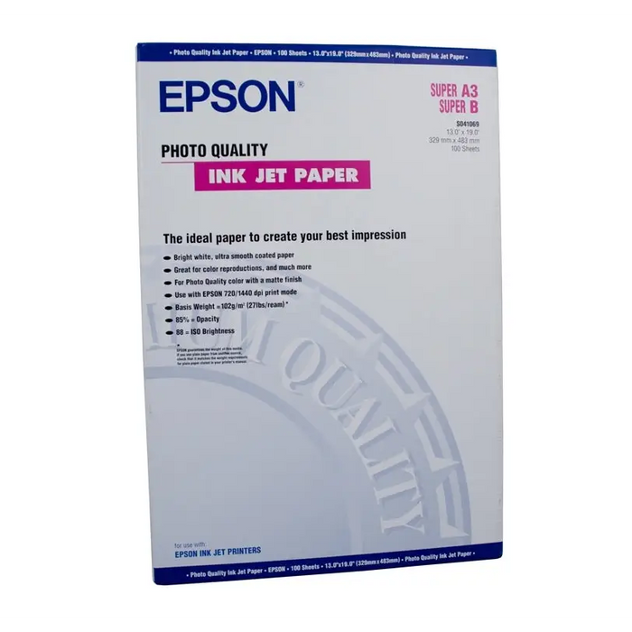 EPSON Photo Quality Ink Jet Paper Matte coated bright white 329 x 483 mm 105g/m2 100 sheet paper - Офис и Фото