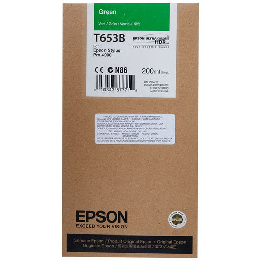 Epson T653B Green Ink Cartridge (200ml) - Консумативи за плотери<<<EPSON консумативи<<<EPSON<<<PolyComp&&&LFP мастила и