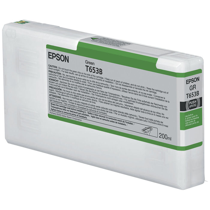 Epson T653B Green Ink Cartridge (200ml) - Консумативи за плотери<<<EPSON консумативи<<<EPSON<<<PolyComp&&&LFP мастила и