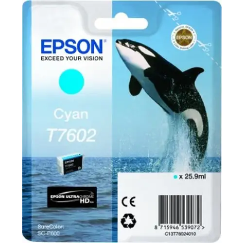 Epson T7602 Cyan - Консумативи за мастилoструйни принтери<<<EPSON консумативи<<<EPSON<<<PolyComp&&&Мастила и Мастилени