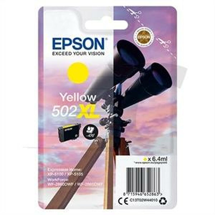 Original Ink Cartridge Epson XP-5100 5105 WF2860DWF 2865DWF Nº 502XL Yellow (10 Units)