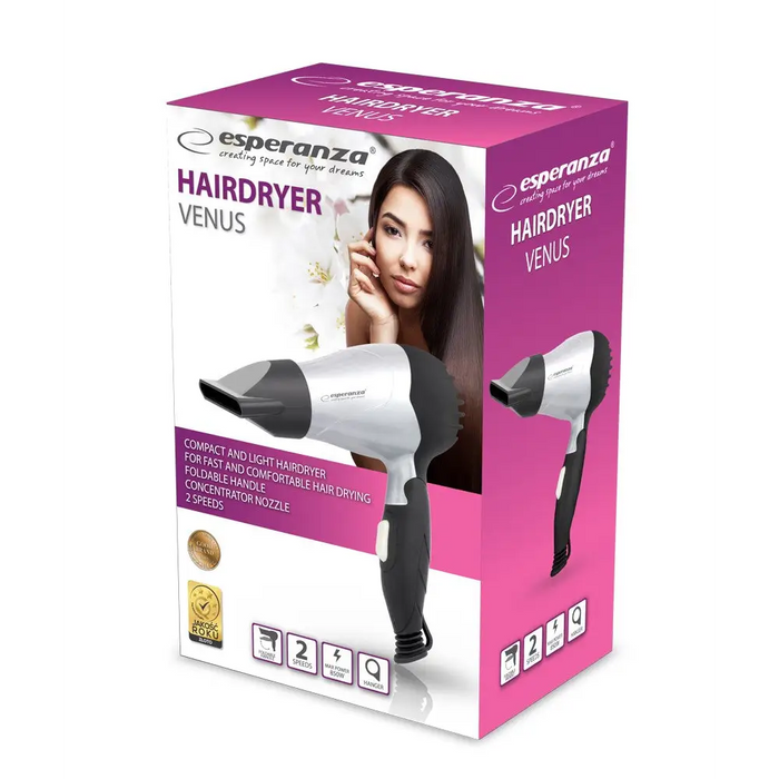 Esperanza EBH002S Hair dryer Silver / Black 850 W - HairdryersAGD-SUS<<<Home Appliance - ProductsAGD<<<ActionPL