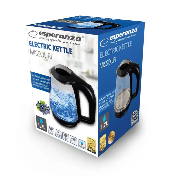 Esperanza EKK024K Electric kettle 1.7 L Black Multicolor 1500 W - Electric kettlesAGD-CZE<<<Home Appliance