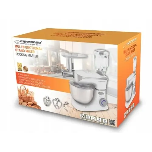 Esperanza EKM025 food processor 1000 W 5 L Stainless steel White - Food processorsAGD-ROK<<<Home Appliance
