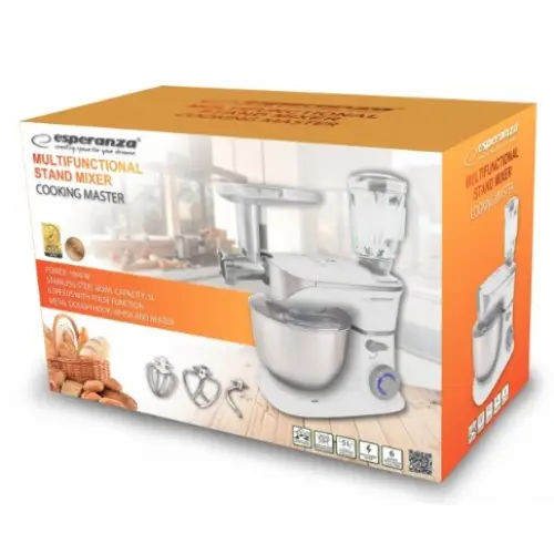 Esperanza EKM025 food processor 1000 W 5 L Stainless steel White - Food processorsAGD-ROK<<<Home Appliance