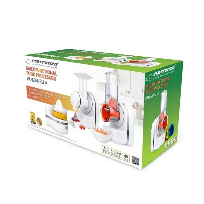 Esperanza EKM027 electric grater/spiralizer Plastic White - Food processorsAGD-ROK<<<Home Appliance