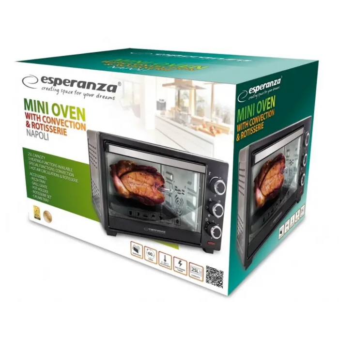 Esperanza EKO006 roaster oven 25 L 1600 W - Mini ovensAGD-MPI<<<Home Appliance - ProductsAGD<<<ActionPL
