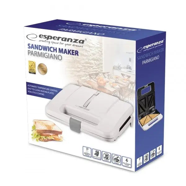 Esperanza EKT010W sandwich maker 1000 W White - ToastersAGD-OPK<<<Home Appliance - ProductsAGD<<<ActionPL