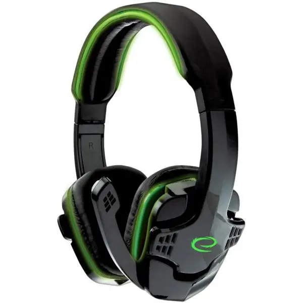 Esperanza Headphones + microphone RAVEN Green - Гейминг<<<Слушалки<<<MediaTrade