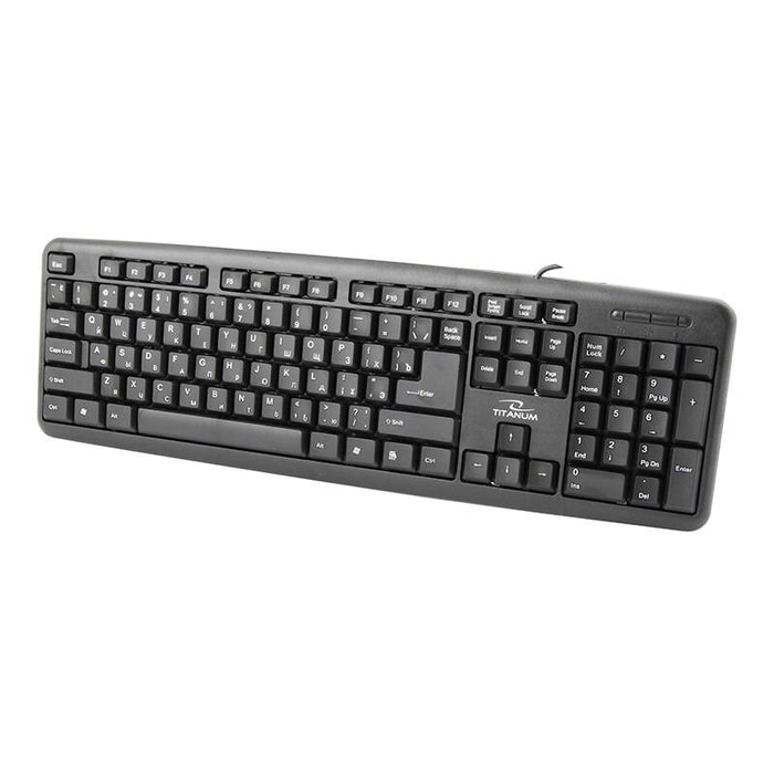 Keyboard Titanum TKR101 Black Monochrome English Russian QWERTY