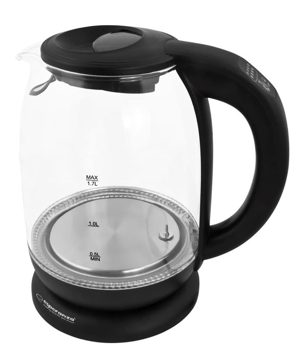 Esperanza EKK027 electric kettle 1.7 L Black,Transparent 2200 W