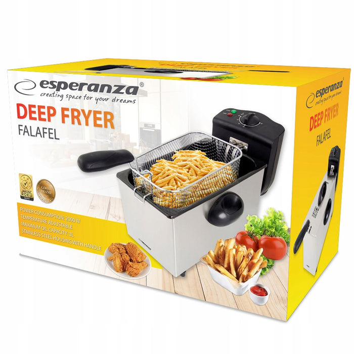 Esperanza FALAFEL Single 3 L Stand-alone 2200 W Deep fryer Black, White