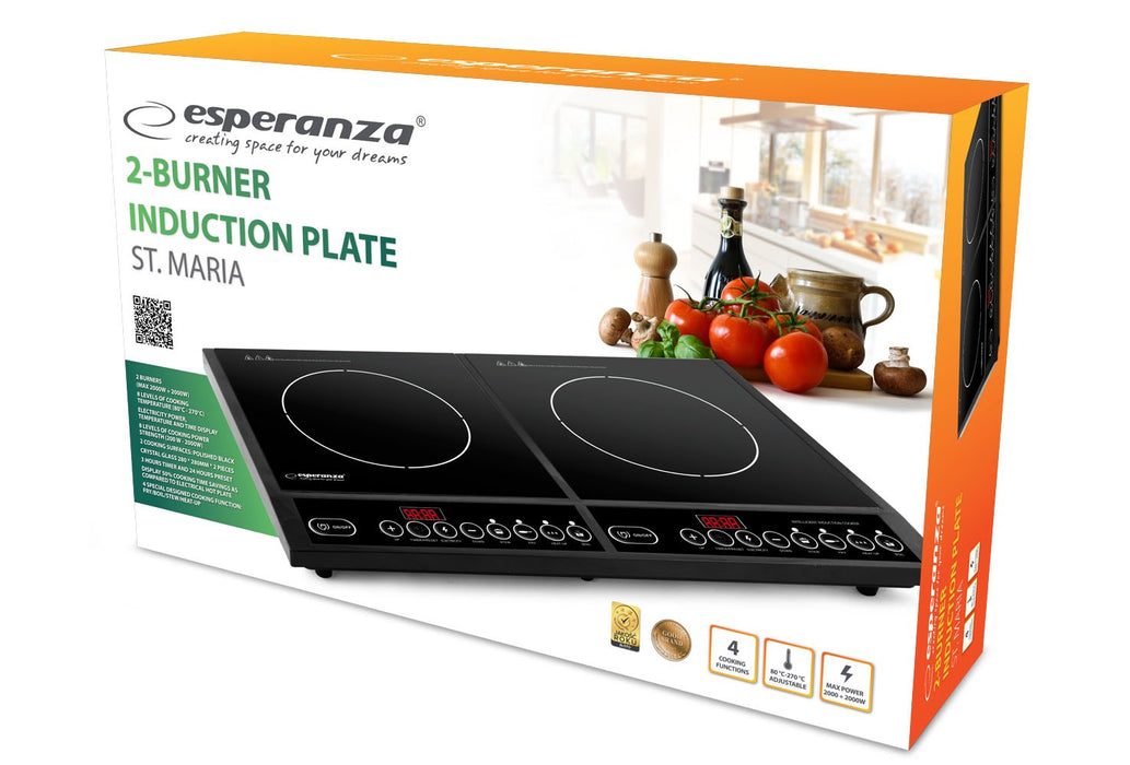 Esperanza EKH008 hob Black Countertop Zone induction hob 2 zone(s)