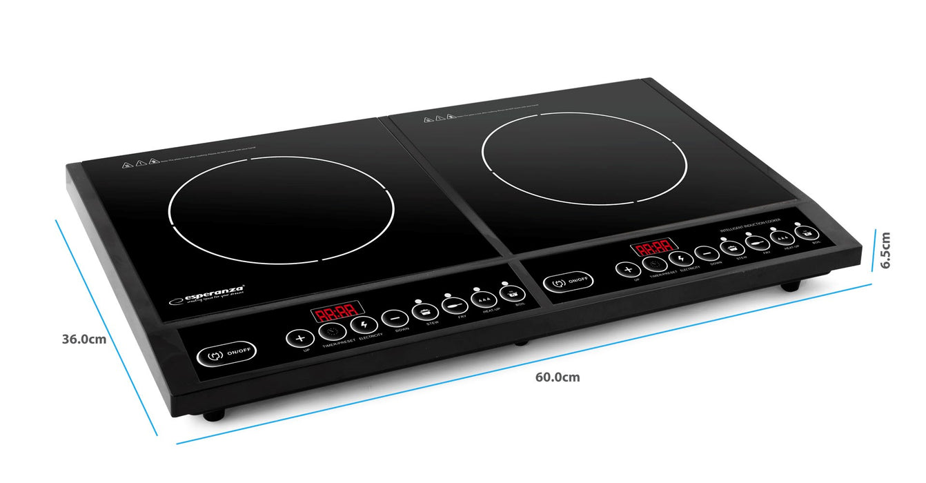 Esperanza EKH008 hob Black Countertop Zone induction hob 2 zone(s)