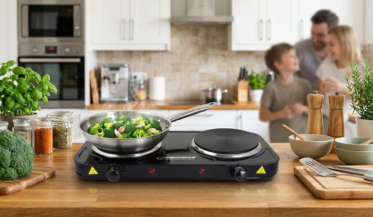 Esperanza EKH010K Electric cooker, top, 2 heating fields, black