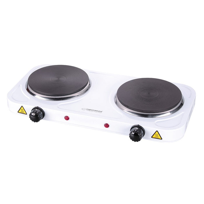Esperanza EKH010W Adjustable electric cooker, 2 heating fields, white
