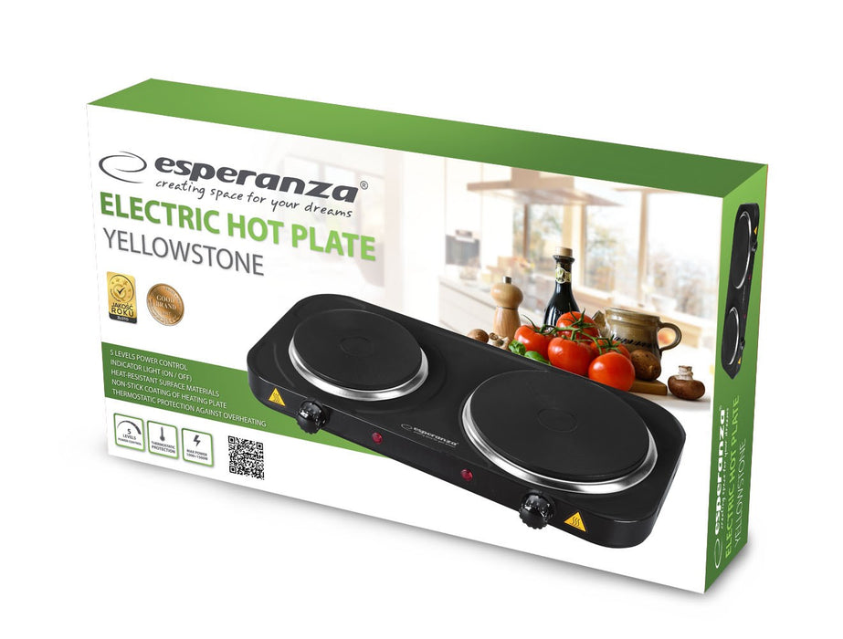 Esperanza EKH014K Electric Stove 2 zone (s), Black