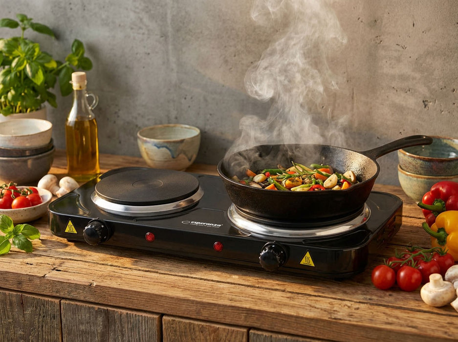 Esperanza EKH014K Electric Stove 2 zone (s), Black