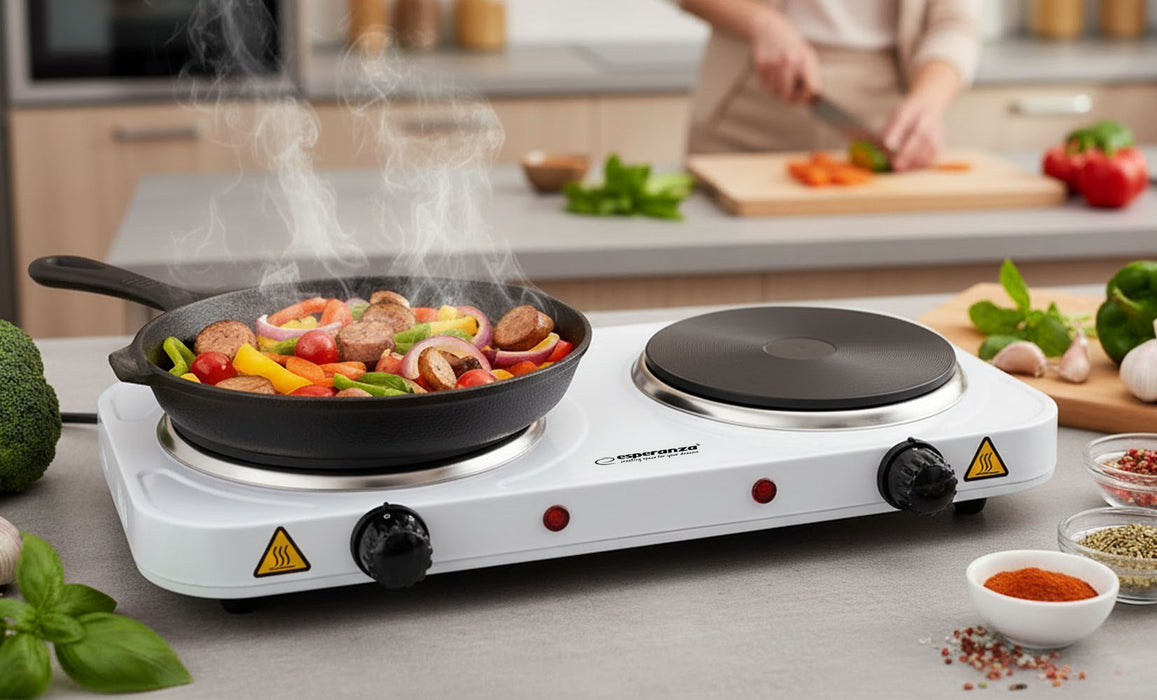 Esperanza EKH014W Electric cooker 2 zones White