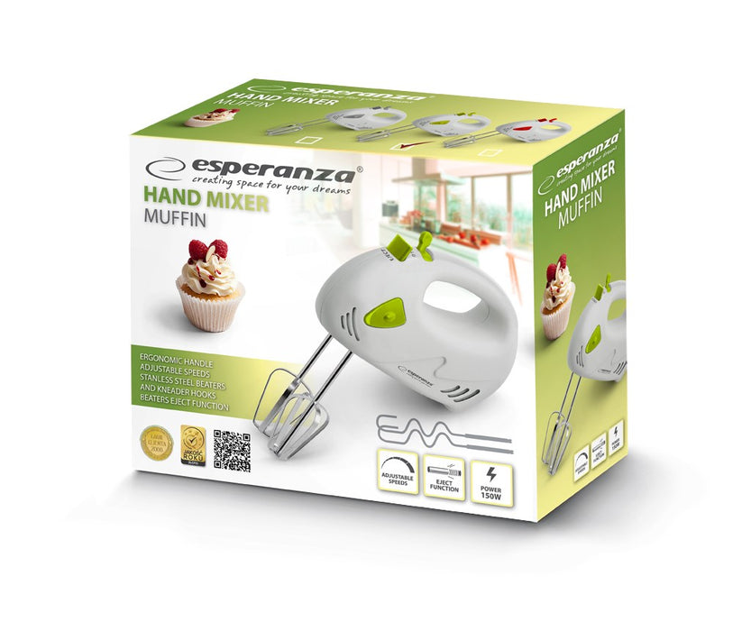 Esperanza EKM007G mixer Hand mixer Green,White 150 W