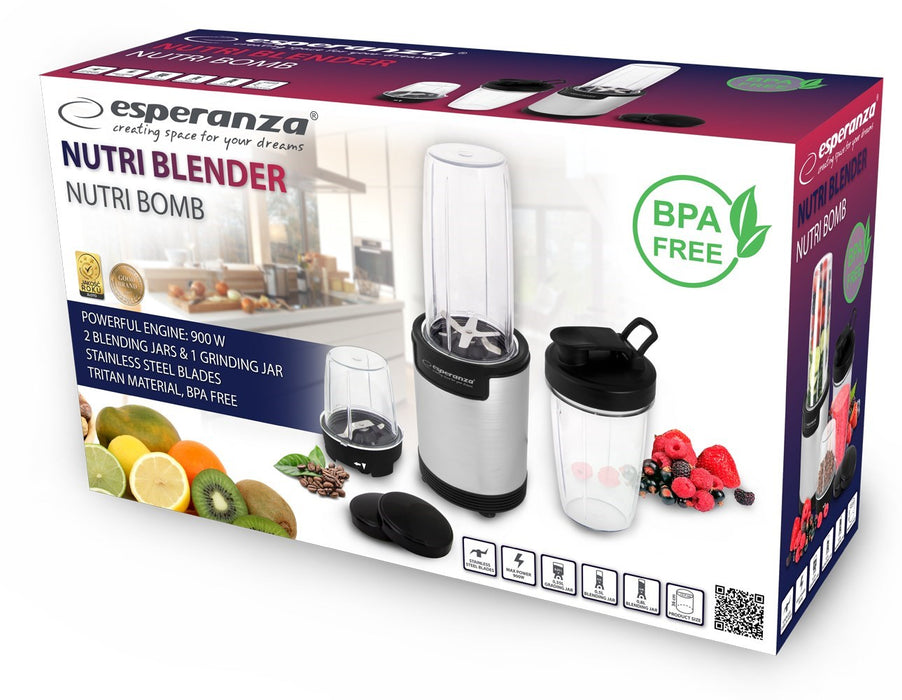 Esperanza EKM030 blender Tabletop blender 900 W Black, Stainless steel