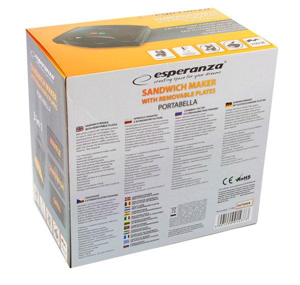 Esperanza EKT006K sandwich maker 700 W Black