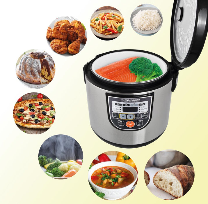 Esperanza EKG011 multi cooker 5 L 860 W Black, Stainless steel