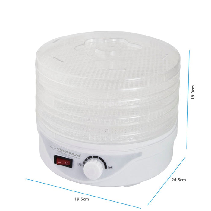 Esperanza EKD003 food dehydrator Transparent, White 250 W