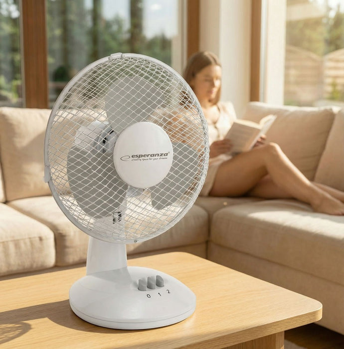 Desktop fan 9" Esperanza EHF004WE ZEPHYR White-Gray