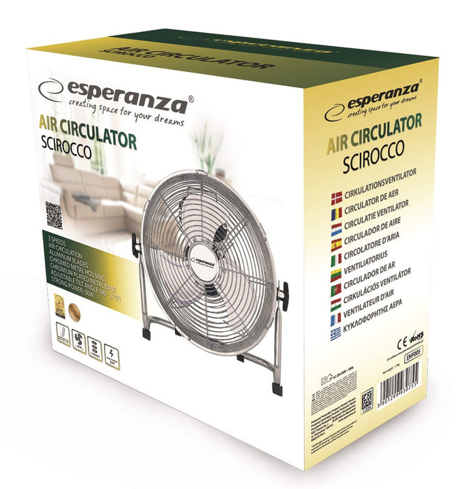 Esperanza EHF005 Scirocco Circulating Fan 12'', chrom