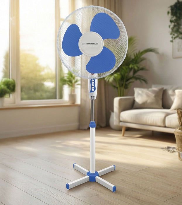 Esperanza EHF001WB, 16 '' standing fan, White/Blue